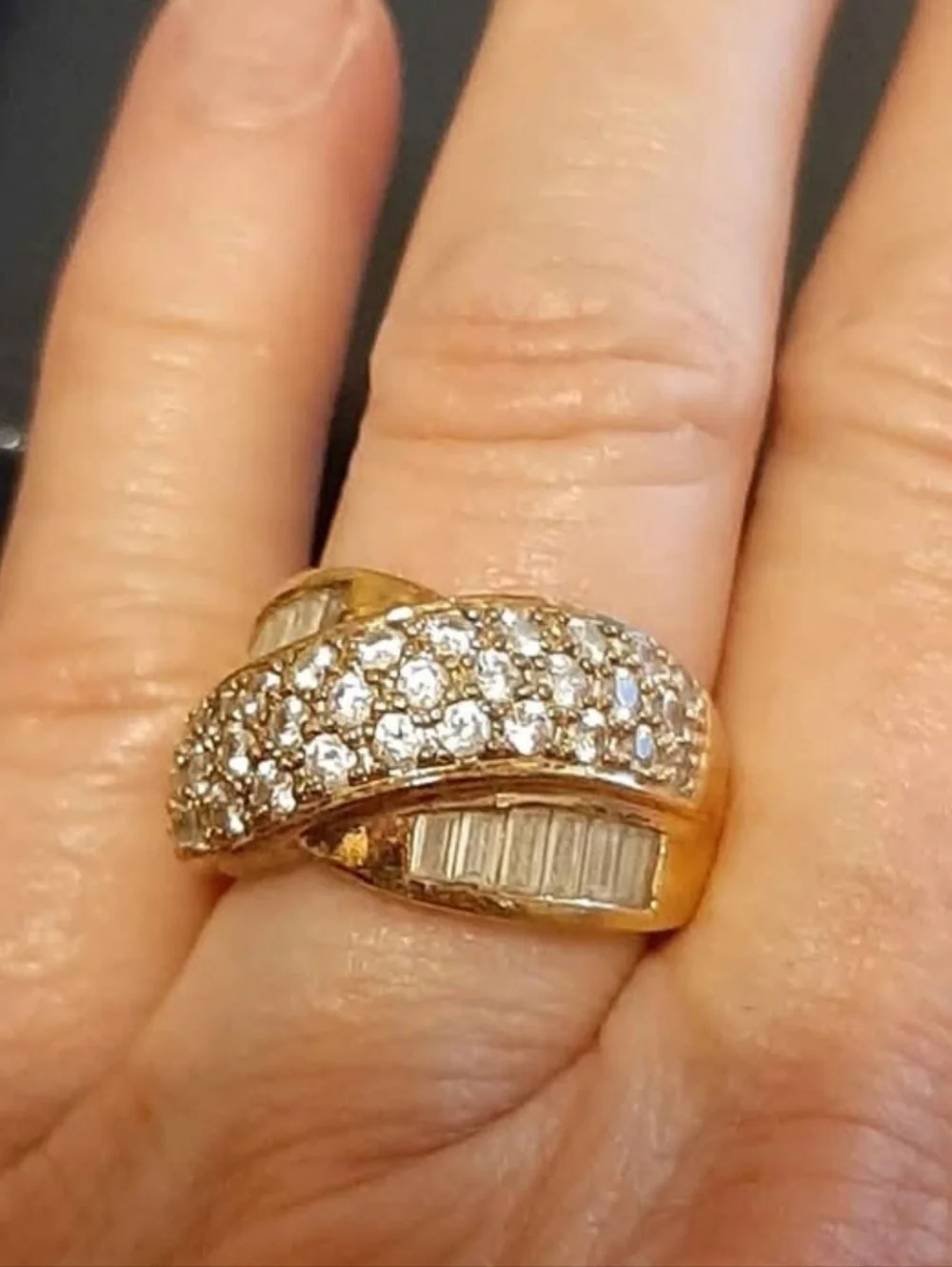 QVC Absolute Baguette Round Ring Size 6